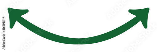 Dual semi circle arrow. Green arrow two headed arrow. Vector illustration. 11:11