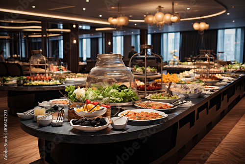 International buffet at the hotel for meetings, shared meals