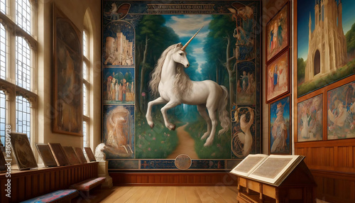 The legend of the unicorn in medieval European mythology. Discuss how unicorns are represented in literature and art. and its symbolic meaning related to purity and grace.