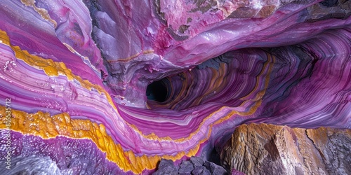 Cave with Pink and Yellow Undulating Surfaces.