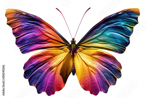 Vibrant Multicolored Butterfly Isolated on Di-Cut PNG style