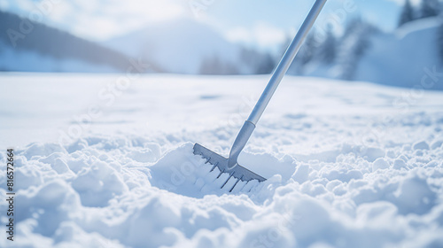 a shovel in the snow