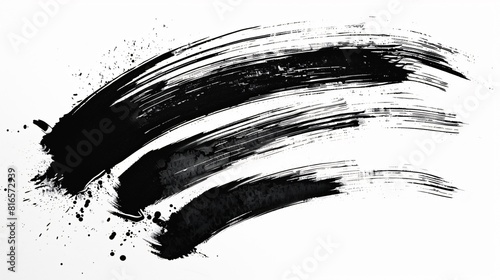  black ink brushstroke on a white background