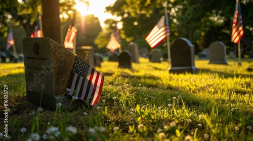 Memorial Day tributes: tombstones and flags