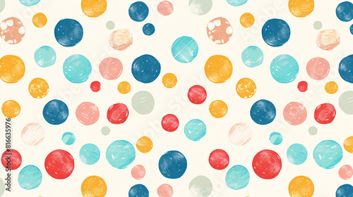 Seamless polka dot pattern, playful and cheerful, uniformly spaced