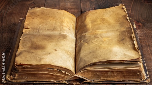 Empty pages of a large ancient book