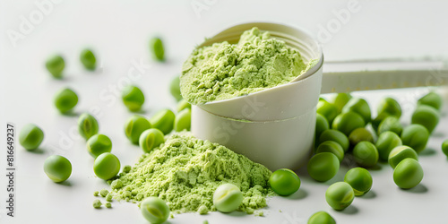 green peas protein in a glass