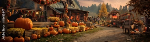 The pumpkin farm is full of pumpkins of various sizes