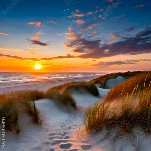 Golden Dunes: Texel Island Beach at Sunset
