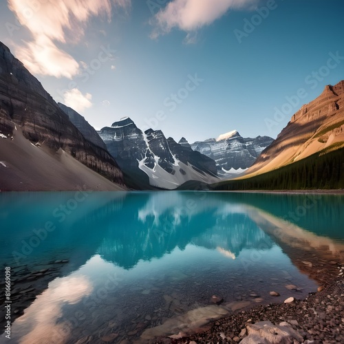 Alberta's Scenic Splendor: Morain Lake and Mountain Range