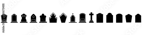 Gravestone icon vector set. Grave illustration sign collection. Tombstone symbol. Rip logo.
