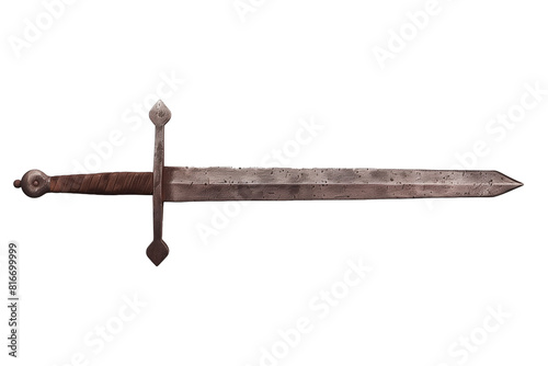 Medieval Broad Sword - isolated on White Transparent Background, PNG 