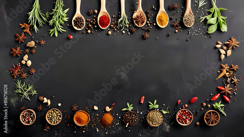 spices and herbs background