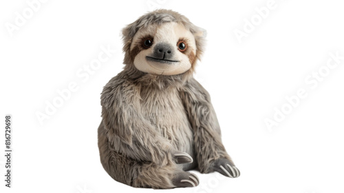 Sloth stuffed toy on the transparent background, PNG Format