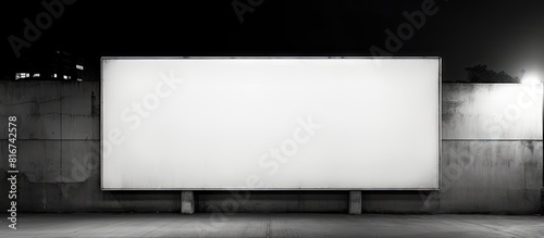 Street wall with a blank billboard and banners offering ample copy space for your own text along with signage and lighting equipment for advertisement