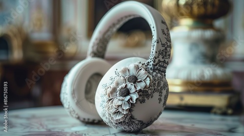 Vintage model of a headphone made of porcelain