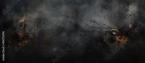 A decorative dark black background with an abstract and grunge style providing an artistic touch to any copy space image