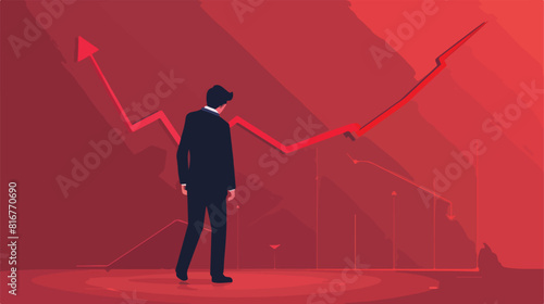 Businessman with graph arrow going down Vector style