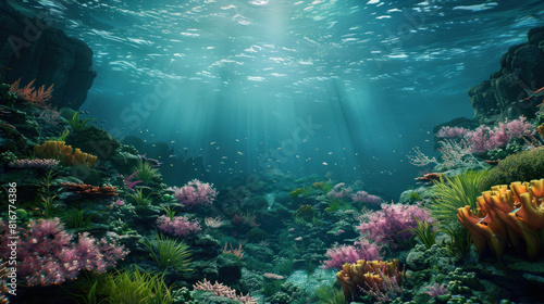 Explore the untamed wilderness of the ocean depths in our vast undersea collection, where pristine coral reefs, teeming seagrass meadows, and towering underwater cliffs await discovery.