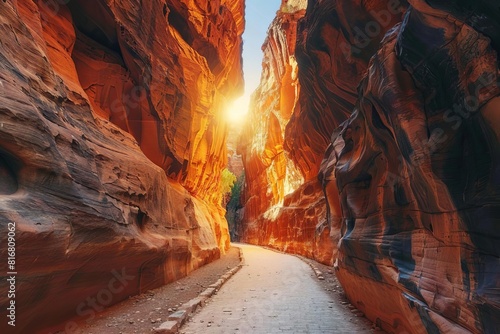 majestic siq canyon leading to petras mysterious main entrance travel landscape photo