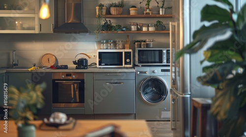 Equipment: Refrigerator, microwave and washing machine for household use.