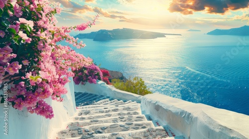Travel holiday concept photo. Santorini island - Greece