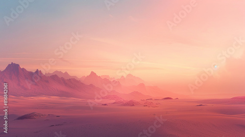 Desert Dusk Gradient A desert dusk gradient transitioning from soft pastel pinks and oranges to muted earthy tones of sand and stone reflecting the peaceful serenity 
