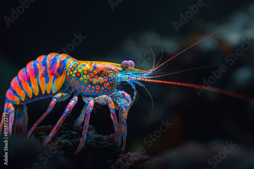 3D vibrant shrimp isolate.