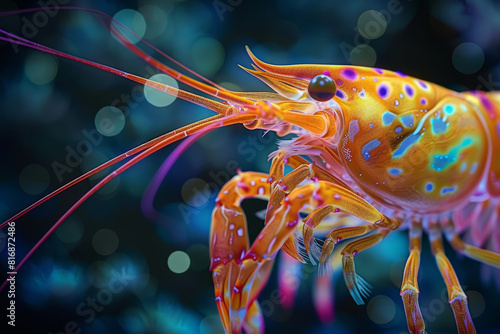 mantis shrimps stand out among the coral reef, showcasing their striking colors and intricate patterns.