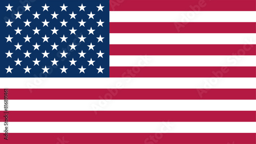 Original American Flag Vector Illustration on White Background