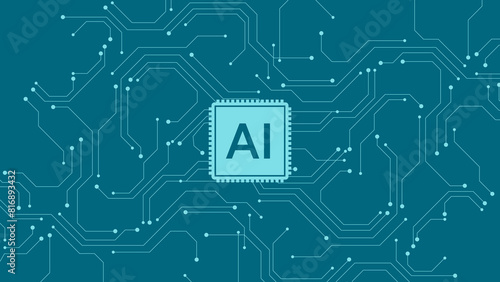AI technology backround platine elements - Hintergrundmuster künstliche Intelligenz KI Platinen Technologie