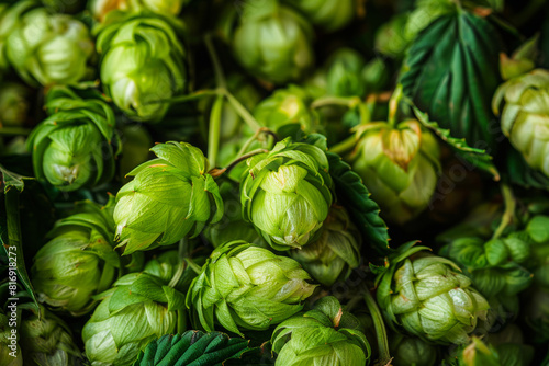 Green hops plant harvest. Ingredient in beer brewing