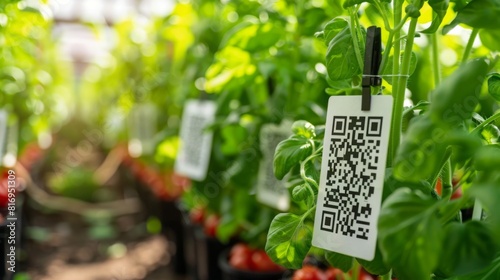  Illustrate blockchain technology being used to trace the origin of food products from farm to table, with QR codes linking to digital records detailing production methods and quality standards