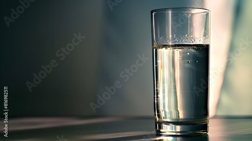 Tranquil Glass of Refreshing Water on Minimalist Table