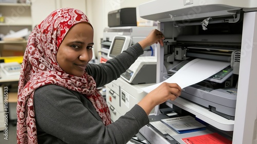 A Muslim woman's strong work ethic and determination drive success in the office.