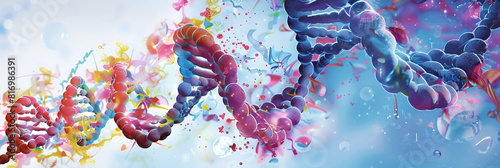 The Colorful World of Genetics: Visualizing DNA with Artistic Flair, Genetic Symphony: The Vibrant Display of DNA Structure and Function"