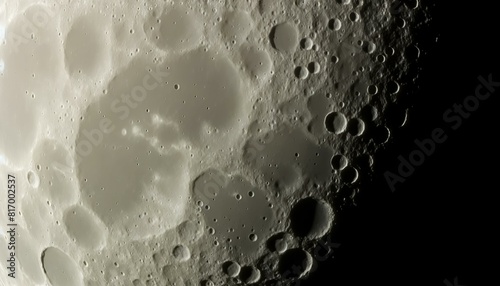 High-Resolution Close-Up of the Moon's Surface, Space Exploration Concept