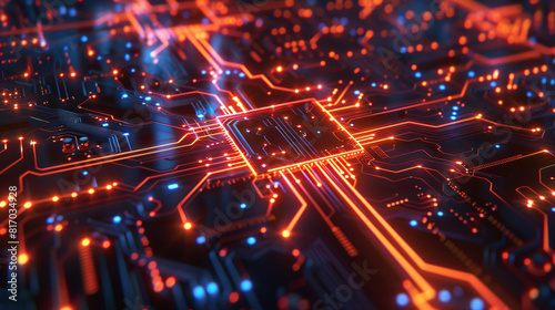 futuristic circuit board glowing technological abstract background graphic resource.