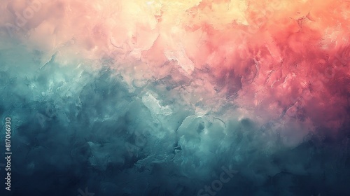 Abstract blue watercolor background with wispy cloud textures