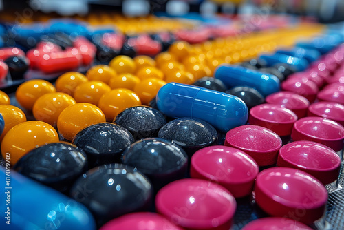 Fármacos variados de diferentes colores
