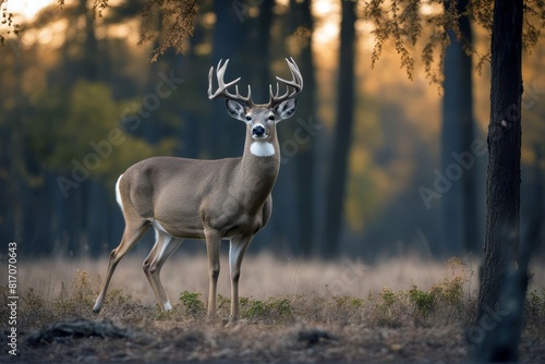 'tailed large deer white buck tail animal cervid fog mammal meadow nature outdoors ungulate weather'