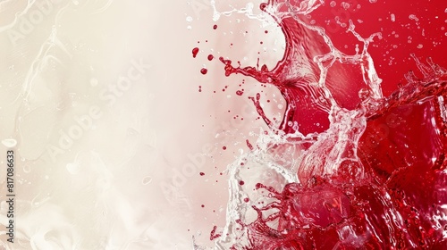 Red and white wine splash with copy space