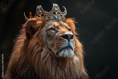 A Lion With A Crown On Its Head Lion Of Judah Exuding Strength And Power