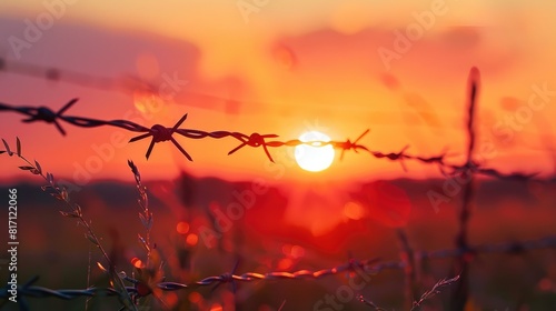 As the sun dipped below the horizon the barbed wire was dramatically shattered symbolizing the liberation and triumph of freedom