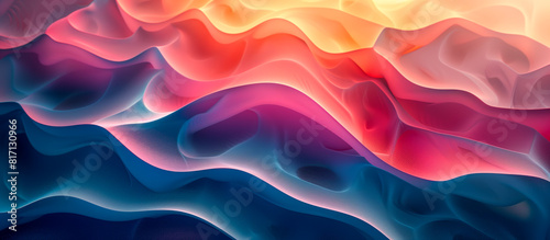 Colorful Abstract Waves in Gradient Hues - Modern Art, Dynamic Design, Vibrant Background, Creative Visuals