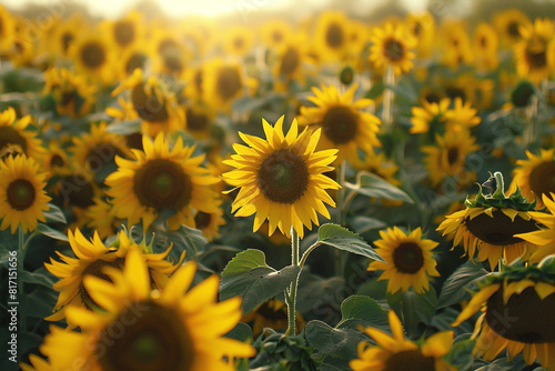 A field of sunflowers, their faces turned towards the sun, symbolizes the pursuit of freedom and the hope celebrated during Juneteenth. 