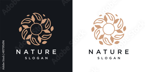 Luxury flower logo design concept, flower logo template 