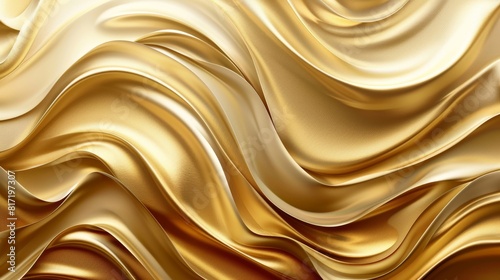 A gold and silver fabric with a wave pattern