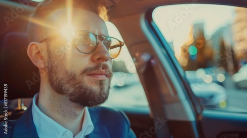 transport, business trip, destination and people concept - close up of young man driving car