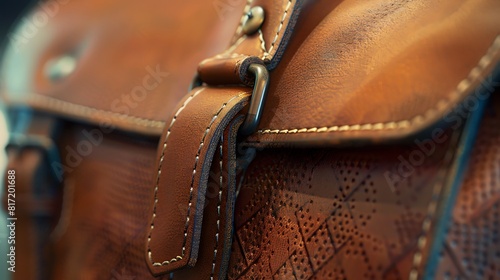 A close-up of a leather briefcase and a neatly knotted tie, symbolizing business readiness.